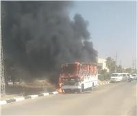 حريق يلتهم «أتوبيس» على طريق الإسماعيلية - السويس الصحراوي