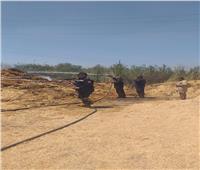 السيطرة على حريق بشونة قمح بالقنطرة غرب في محافظة الاسماعيلية| صور