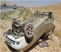 مصرع شخص وإصابة 4 آخرين في انقلاب سيارة على الصحراوي ببني سويف
