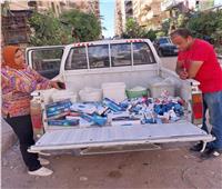 ضبط منتجات ألبان وسجائر مجهولة المصدر في حملة تموينية بالإسكندرية 