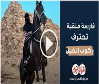 فارسة منتقبة تكسر حواجز المجتمع وتحترف ركوب الخيل| فيديو 