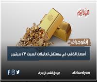 إنفوجراف| أسعار الذهب بمستهل تعاملات السبت 23 سبتمبر