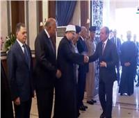 لحظة وصول الرئيس السيسي مقر احتفالية «الأوقاف» بالمولد النبوي الشريف