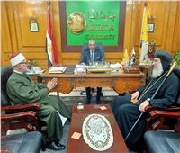 رئيس جامعة المنيا يستقبل رئيس المنطقة الأزهرية وأسقف إيبارشية شرق  