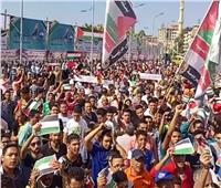 مظاهرات بدمياط لتأييد وتفويض الرئيس السيسي في قراراته تجاه القضية الفلسطينية  