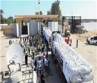الهلال الأحمر: دخول 35 شاحنة تحمل 600 طن من المساعدات للجانب الفلسطيني