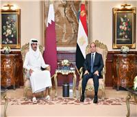 الرئيس السيسي وأمير قطر يؤكدان استمرار التشاور من أجل وقف التصعيد في غزة