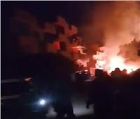 بالصور| انفجار سيارة محملة بإسطوانات البوتاجاز بـ«كفر الزيات»