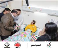 وفد التنسيقية يطمئن على المصابين والجرحى الفلسطينيين| صور