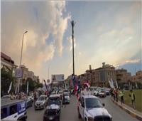 مسيرة بالسيارات احتفالاً بفوز الرئيس السيسي في مصر الجديدة
