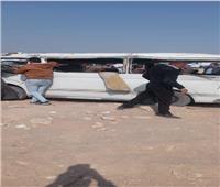 صور| إصابة 14 شخصًا في حادث مروري بصحراوي قنا 