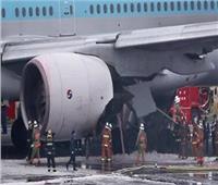 اشتعال النيران في طائرة للخطوط الجوية اليابانية في مطار هانيدا