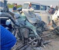إصابة 5 أشخاص في حادث تصادم 3 سيارات بطريق «الخانكة- مسطرد» بالقليوبية