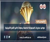 إنفوجراف| مواعيد مباريات المجموعة الخامسة ببطولة كأس الأمم الأفريقية 