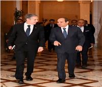 «السيسي» و«بلينكن» يتوافقان على حل الدولتين والرفض التام لتهجير الفلسطينيين