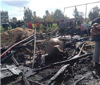 حريق هائل يدمر حظائر الماشية في قرية «قصر بغداد» بالغربية 