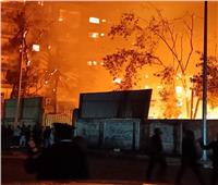 الصور الأولى لحريق ضخم اندلع داخل استوديوهات الأهرام بالجيزة