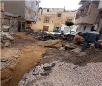 إصلاح هبوط أرضي في كوم الشقافة غرب الإسكندرية| صور