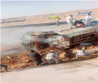 اشتعال النيران في سيارة مياه بصحراوي قنا وتفحم سائقها| صور