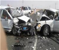 مصرع شخصين في حادث تصادم سيارتين بالطريق الصحراوي بالمنيا