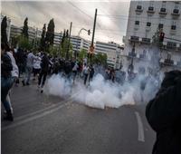 فيديو| اندلاع اشتباكات خلال مسيرة مؤيدة لفلسطين في اليونان 