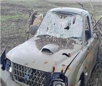 القوات الروسية تدمر سيارة عسكرية تحمل لوحات بريطانية في دونيتسك