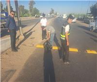 للحد من الحوادث.. تركيب مطبات صناعية بالطريق الزراعي بكفر الزيات