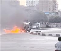 على طريقة شهيد الشهامة شاب ينقذ الجيارة من كارثة بعد احتراق سيارة وقود