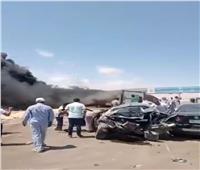 ضحايا على الإسفلت.. التفاصيل الكاملة لحادث تصادم مروع بمطروح | فيديو وصور 