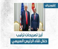 إنفوجراف| أبرز تصريحات ترامب خلال لقاء الرئيس السيسي