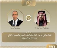 وزير الخارجية ونظيره السعودي يبحثان تنسيق المواقف إزاء التصعيد العسكري بالمنطقة