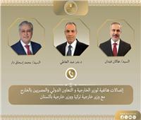 وزير الخارجية يبحث مع نظيريه الباكستاني والتركي التطورات الإقليمية