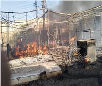 بالصور| السيطرة على حريق هائل بأحد الكافيهات بدائري سمالوط بالمنيا