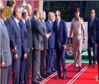لحظة وصول الرئيس السيسي مقر افتتاح مشروع الدلتا الجديدة التنموي
