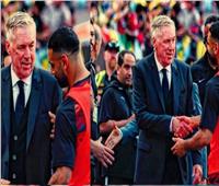 شاهد لقاء محمد صلاح وأنشيلوتي في ودية مصر والبرازيل