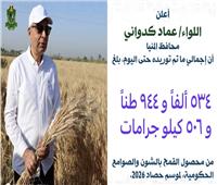 محافظ المنيا: توريد ما يقرب من 535 ألف طن من القمح المحلي