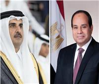 الرئيس السيسي يعزي أمير قطر في وفاة الشيخ حمد بن خليفة