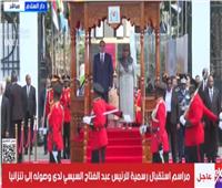 مراسم استقبال رسمية للرئيس عبد الفتاح السيسي لدى وصوله إلى تنزانيا| فيديو