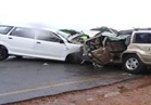 إصابة شخصين في حادثي تصادم بين 7 سيارات بطريق الأوتوستراد