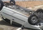 إصابة 4 في حادث انقلاب سيارة بطريق القطامية