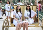 صور| متسابقات ملكات الجمال يحتفلون بيوم السياحة في القرية الفرعونية
